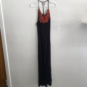 Tbagslosangeles dress black front orange aplícate M razorback summer lagenlook